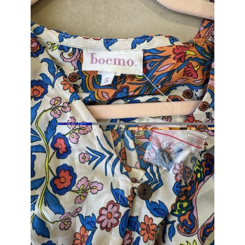 NWOT Anthropologie Boemo Womens Paisley Floral Bell Sleeve Maxi Dress Bohemian S - Picture 5 of 6